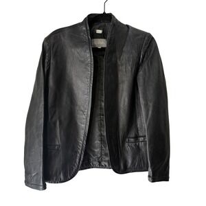 Vintage Intuitions Leather Jacket Women's Size 10 Open‎ Front Blazer Jacket Coat